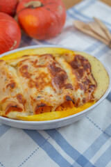 home made tasty cannelloni pumpkin