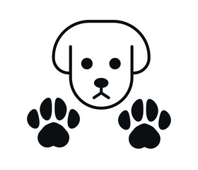 Black and white simple logo with animal paw.
