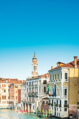 VENICE, ITALY - December 21, 2017 : Antique building view in Venice, ITALY