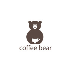 bear coffee logo creative abstract vector design illustration