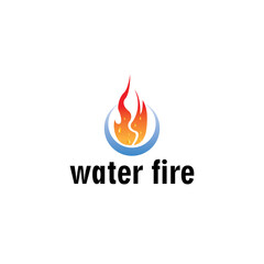 water fire logo logo color design vector illustration