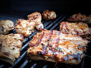 shish kebab on the grill