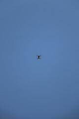 Drone circling through the clear blue Tenerife skies