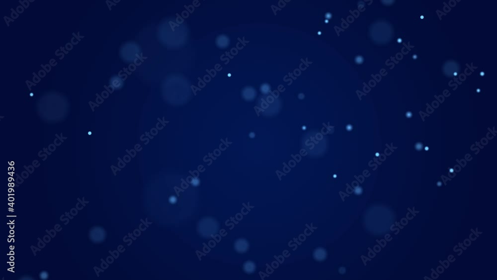 Poster Abstract background of moving dots in space. Data exchange. 3D seamless loop.