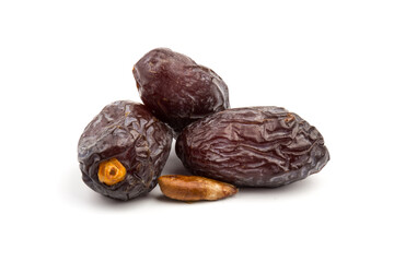Dried dates fruits isolated on white background