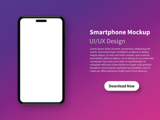 Download page of the mobile mockup with empty screen. Web banner design template. Mockup for mobile interface with Vector