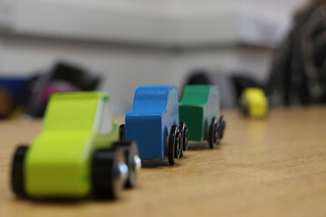 Fototapeta premium Toy cars on the table