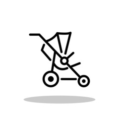 Baby carriage icon in flat style. Pram symbol for your web site design, logo, app, UI Vector EPS 10.