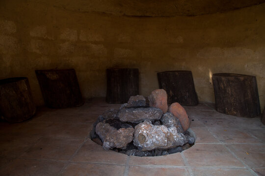 Getting ready for temazcal ceremony