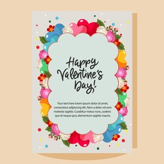 happy valentines day cloud shape rose flower