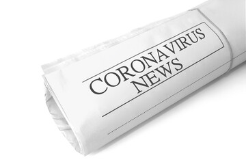 Coronavirus News - Zeitungsrolle für ihre Updates über das Virus, das am Tag unzählige News produziert
