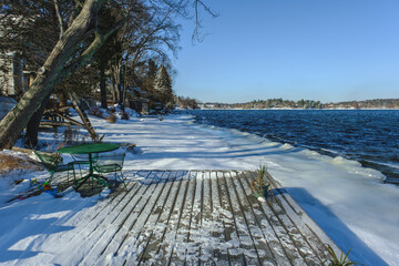 Dock at Copake Lake in the winter