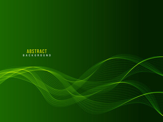 Modern Green abstract stylish transparent wave design background