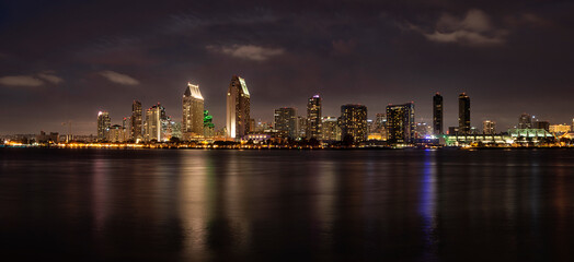 Fototapeta na wymiar San Diego Night Panorama