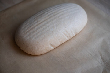 Homemade sourdough bread food photography recipe idea - before baking
