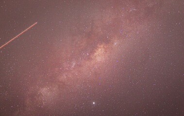 galaxy with a meteor