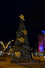 Christmas tree decorated in German city of Wolfsburg