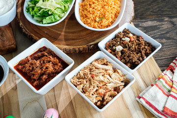 Preperation of fresh spanish mexican food