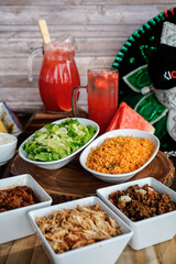 Preperation of fresh spanish mexican food