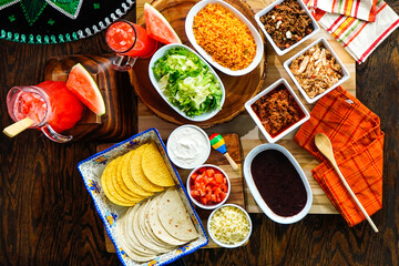 Preperation of fresh spanish mexican food