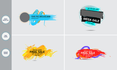 Sale Banner Template Design, Big sale special offer vector illustration.