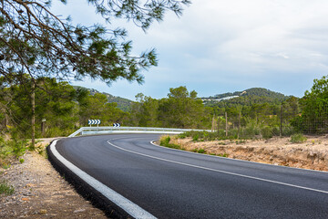 Country road on Ibiza island Spain