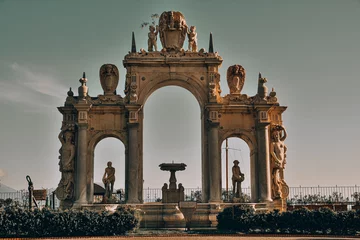 Fototapete Neapel The Giant's Fountain is one of the monumental fountains of Naples from the early 17th century  is located in the historic center in via Partenope, a short distance from the Castel dell'Ovo.  © cenz07