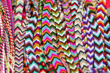 Beautiful and colorful woven handmade bracelets sale in Ecuador