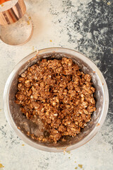 Homemade five cereal cookies with whole floor