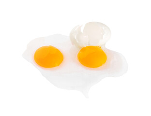 Broken egg isolated on white background