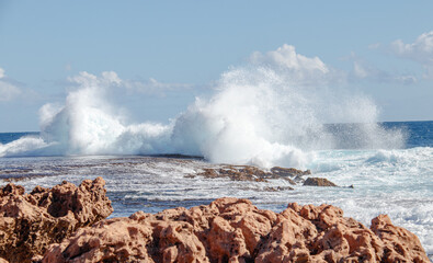 waves crashing on rocks Australia