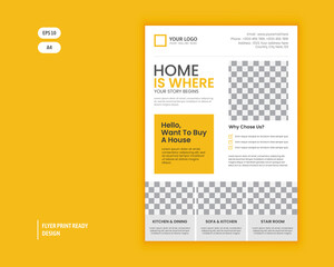 Home for sale minimal Flyer Design Template.