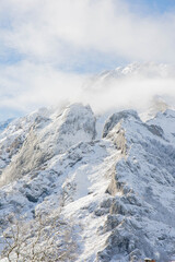 View of the Picos the Europa from Sotres village, near to Bulnes. Spain, Asturias.