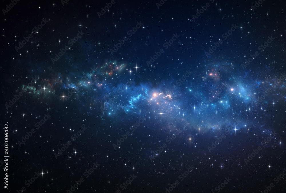 Wall mural galaxy, nebula and stars constellations in universe. deep space background.