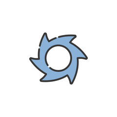 Hurricane category three. Filled color icon. Weather vector illustration