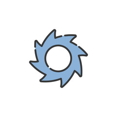 Hurricane icon category four. Filled color icon. Weather vector illustration