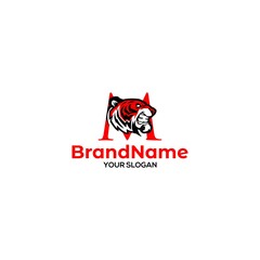 M Tiger Logo Design Vector