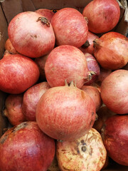 Fruits garnet in carton close-up