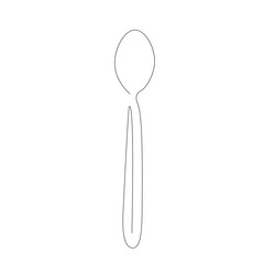 Spoon line drawing on white background vector illustration