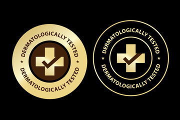 dermatologically tested vector golden stamp