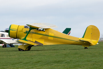 Vintage biplane aircraft. Classic colours.