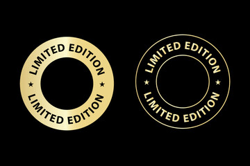 limited edition vector icon, golden color isolated on black background
