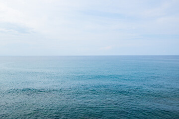 Landscape with calm Mediterranean sea in Sicily, Italy.
