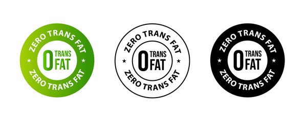 zero trans fat vector icon set, product package design elements