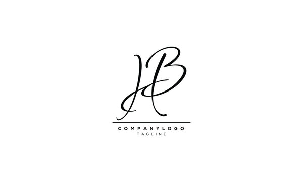 hb Abstract initial monogram letter alphabet logo design
