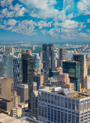 NEW YORK CITY - JUNE 10, 2013: Panoramic aerial view of Midtown Manhattan skyline