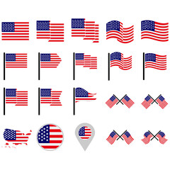 united state of America icon flags vector sign symbol of country