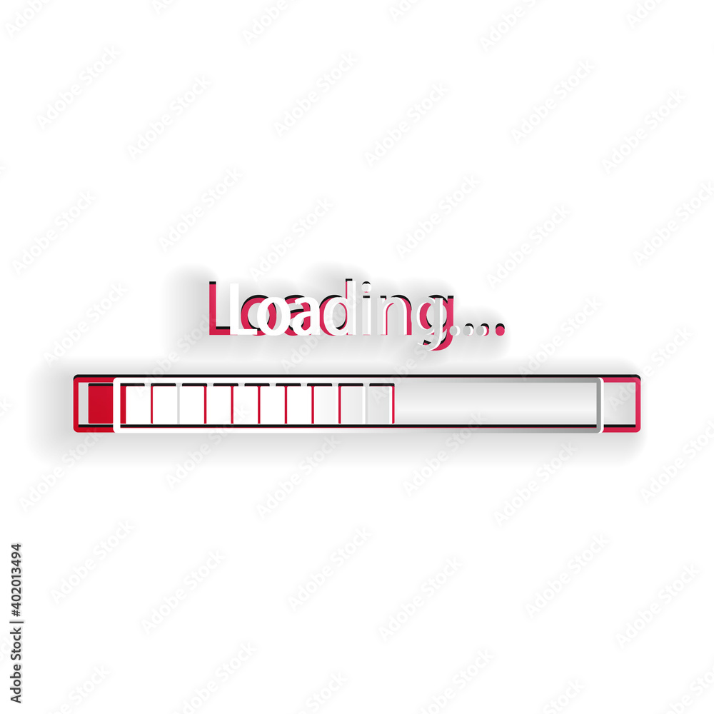Aufkleber paper cut loading icon isolated on white background. progress bar icon. paper art style. vector.