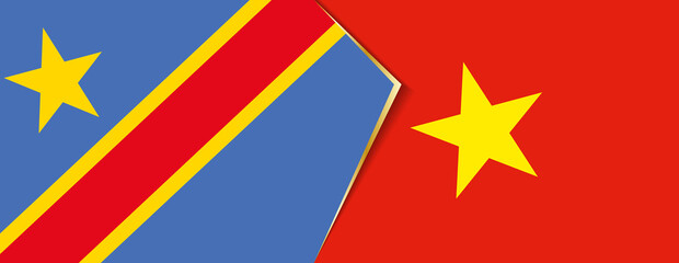 Democratic Republic of the Congo and Vietnam flags, two vector flags.