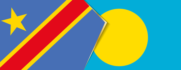 Democratic Republic of the Congo and Palau flags, two vector flags.